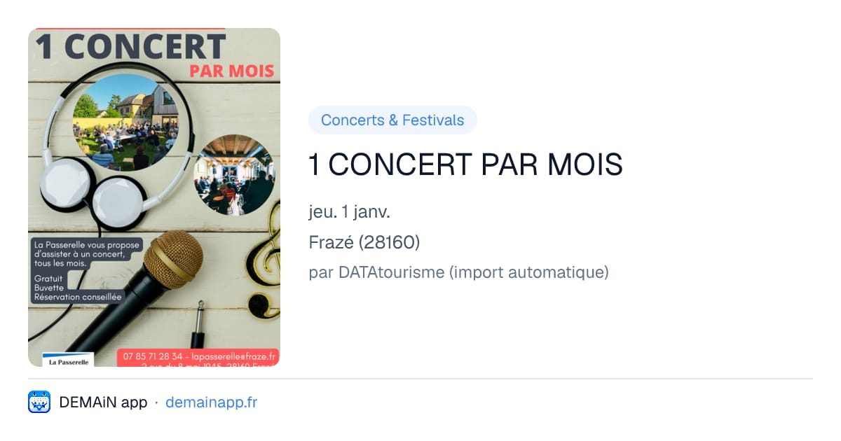 1 CONCERT PAR MOIS — Frazé