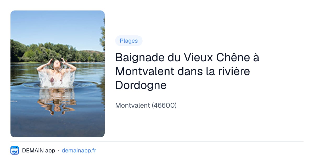 Baignade du Vieux Chêne à Montvalent dans la rivière Dordogne — Montvalent