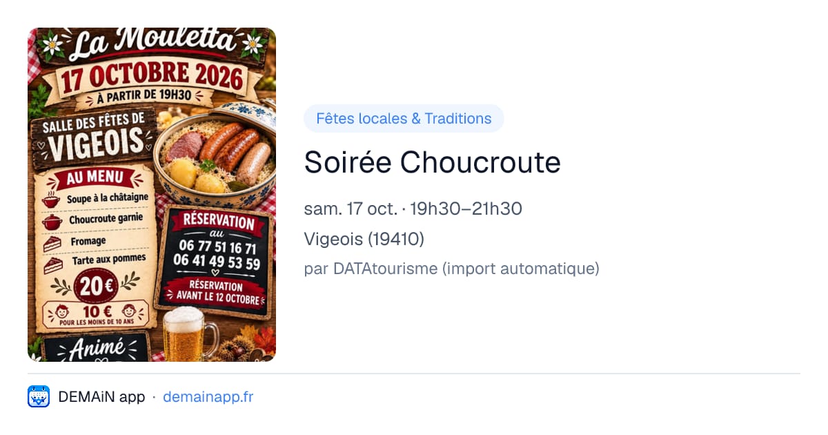 Soirée Choucroute — Vigeois