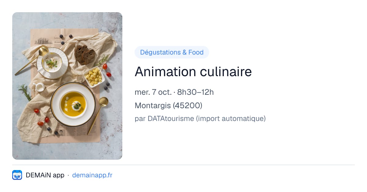 Animation culinaire — Montargis