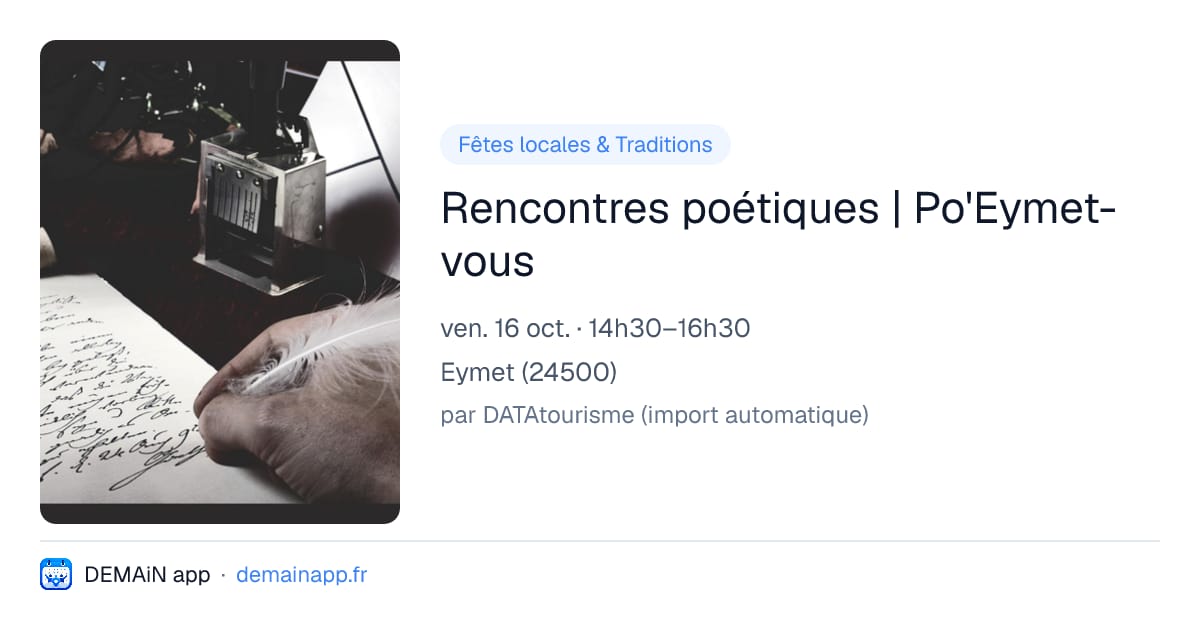 Rencontres poétiques | Po'Eymet-vous — Eymet