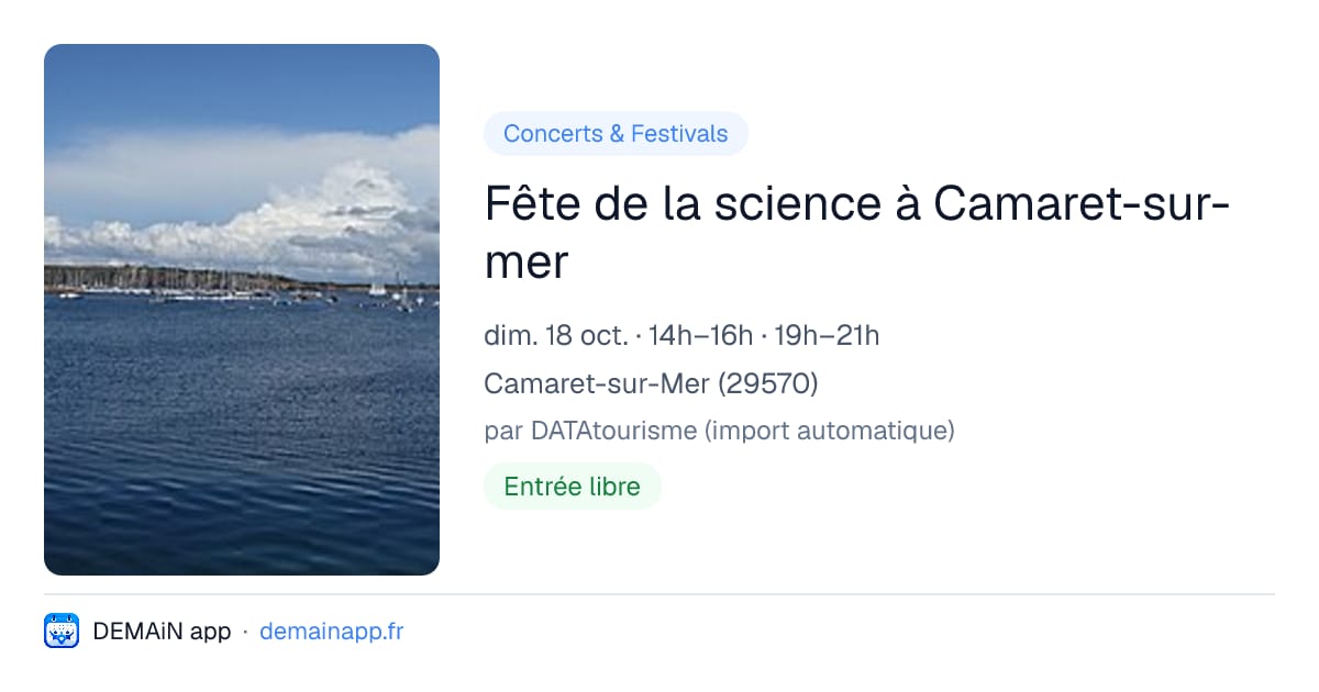 Fête de la science à Camaret-sur-mer — Camaret-sur-Mer
