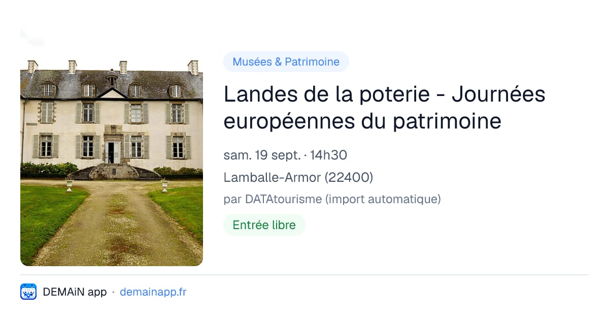 Landes de la poterie - Journées européennes du patrimoine — Lamballe-Armor
