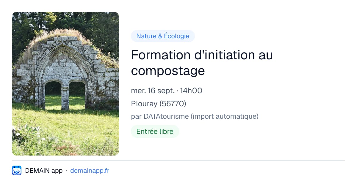 Formation d'initiation au compostage — Plouray