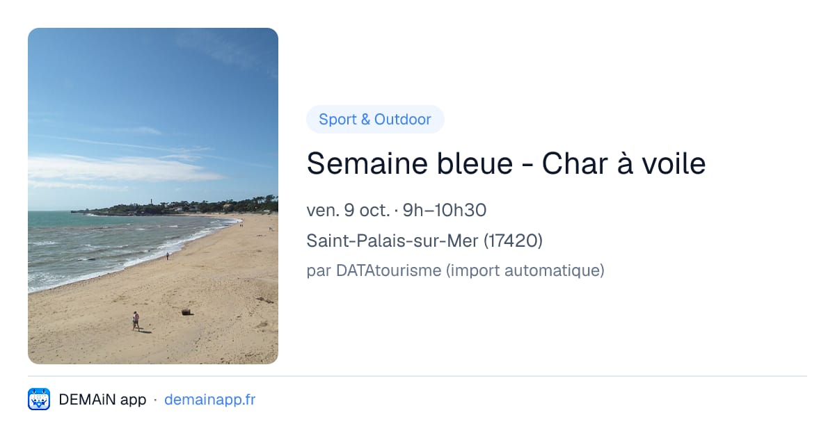Semaine bleue - Char à voile — Saint-Palais-sur-Mer