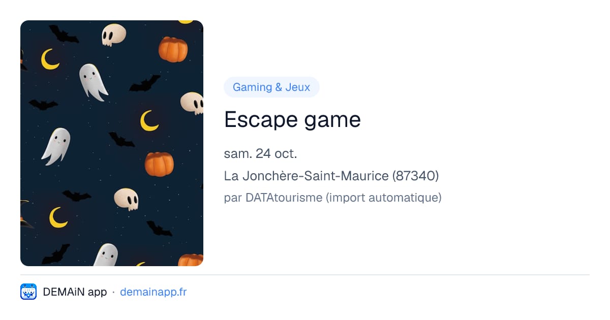 Escape game — La Jonchère-Saint-Maurice