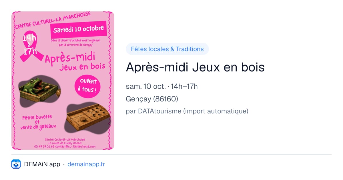 Après-midi Jeux en bois — Gençay