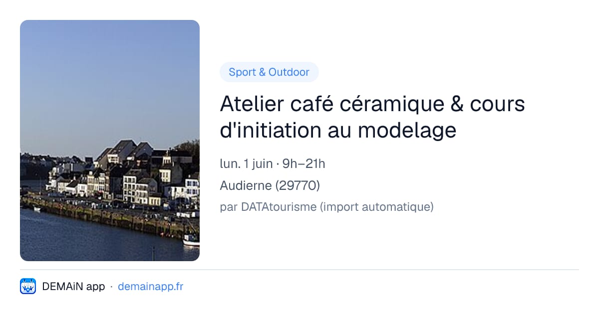 Atelier café céramique & cours d'initiation au modelage — Audierne