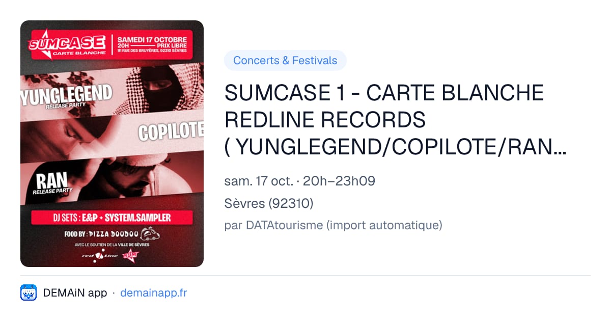 SUMCASE 1 - CARTE BLANCHE REDLINE RECORDS ( YUNGLEGEND/COPILOTE/RAN... ) — Sèvres