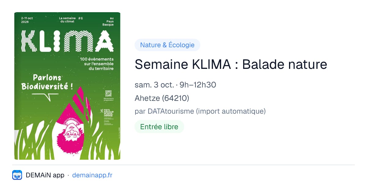 Semaine KLIMA : Balade nature — Ahetze