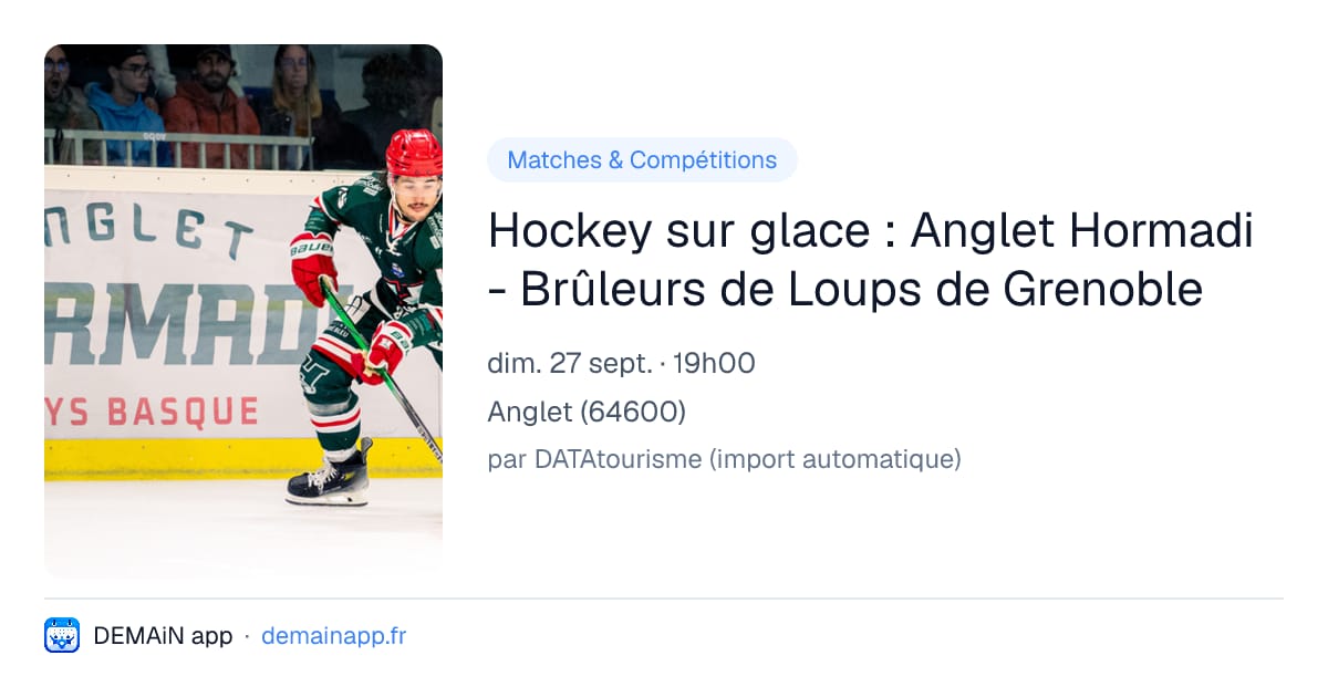 Hockey sur glace : Anglet Hormadi - Brûleurs de Loups de Grenoble — Anglet