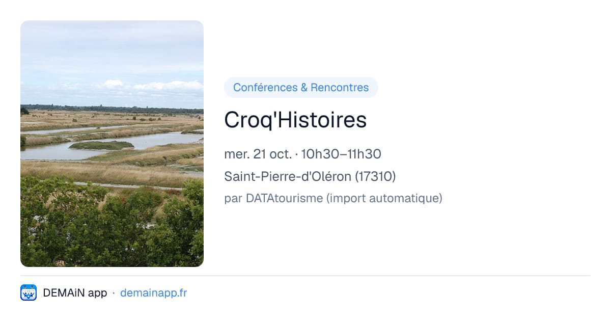 Croq'Histoires — Saint-Pierre-d'Oléron