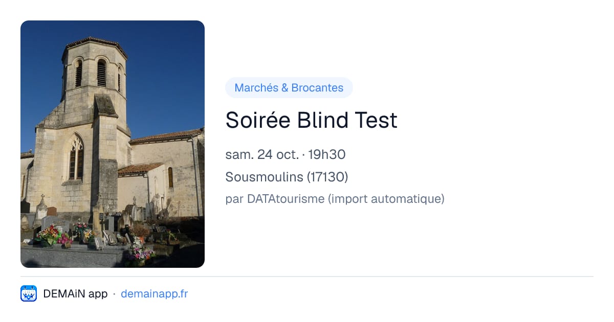 Soirée Blind Test — Sousmoulins