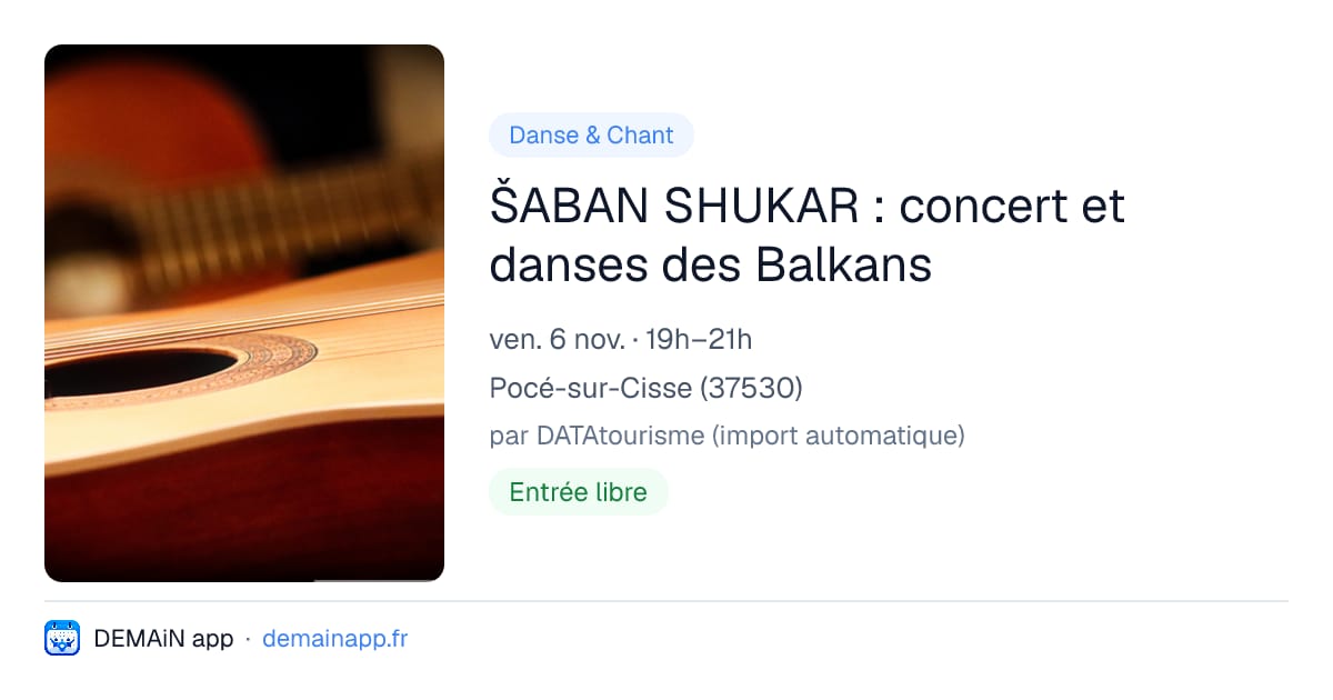 ŠABAN SHUKAR : concert et danses des Balkans — Pocé-sur-Cisse