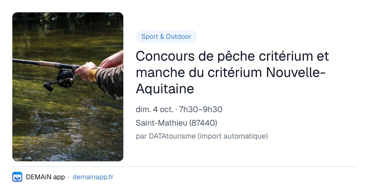 Concours de pêche critérium et manche du critérium Nouvelle-Aquitaine — Saint-Mathieu