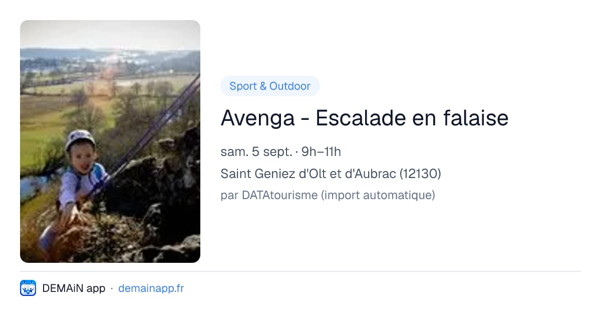 Avenga - Escalade en falaise — Saint Geniez d'Olt et d'Aubrac