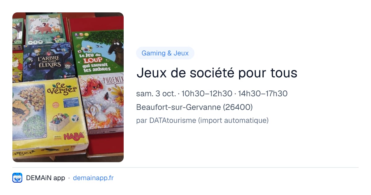 Jeux de société pour tous — Beaufort-sur-Gervanne