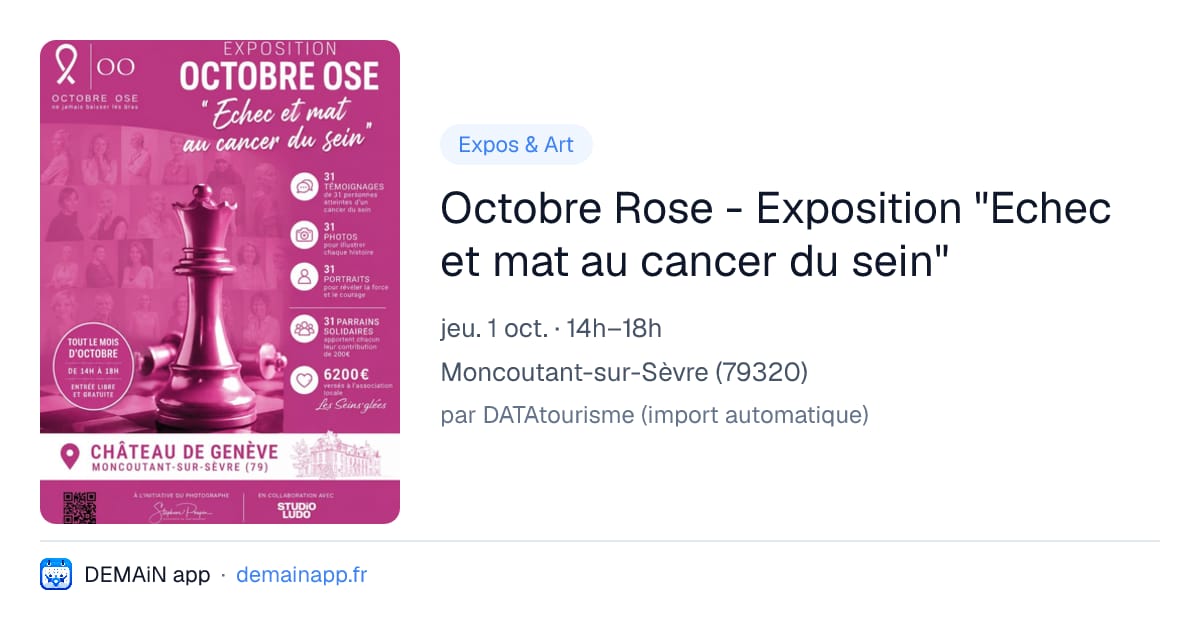 Octobre Rose - Exposition "Echec et mat au cancer du sein" — Moncoutant-sur-Sèvre