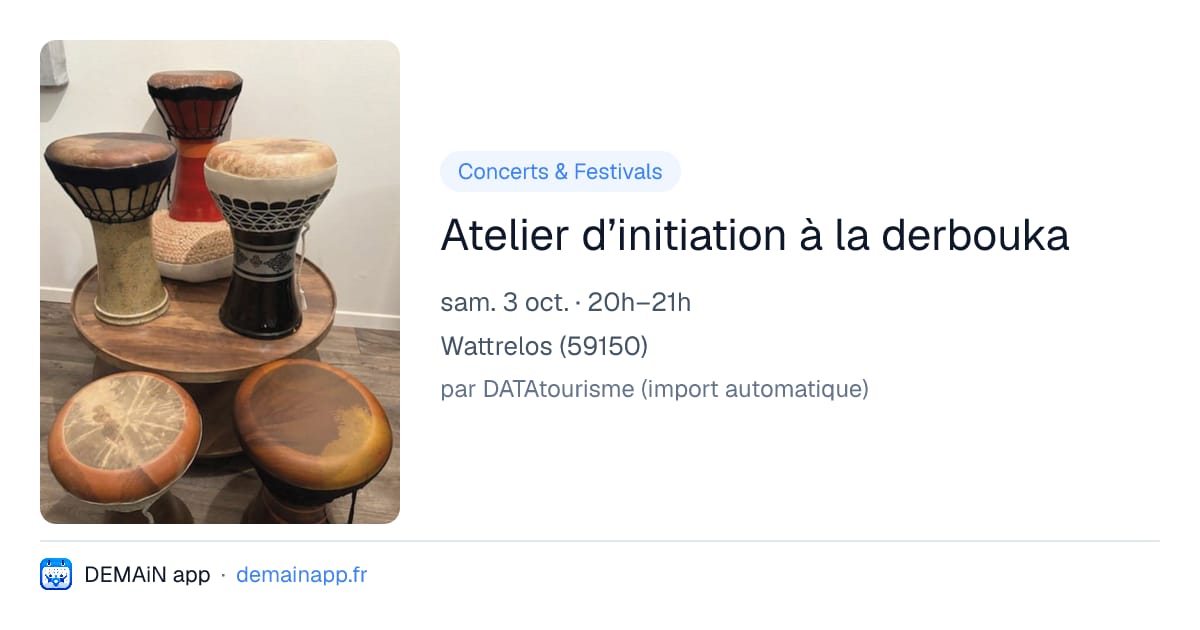 Atelier d’initiation à la derbouka — Wattrelos