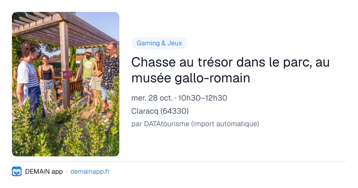 Chasse au trésor dans le parc, au musée gallo-romain — Claracq