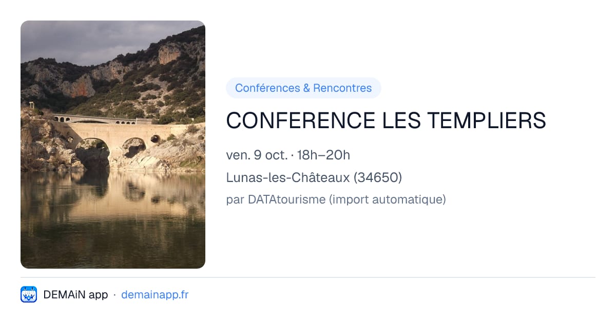 CONFERENCE LES TEMPLIERS — Lunas-les-Châteaux