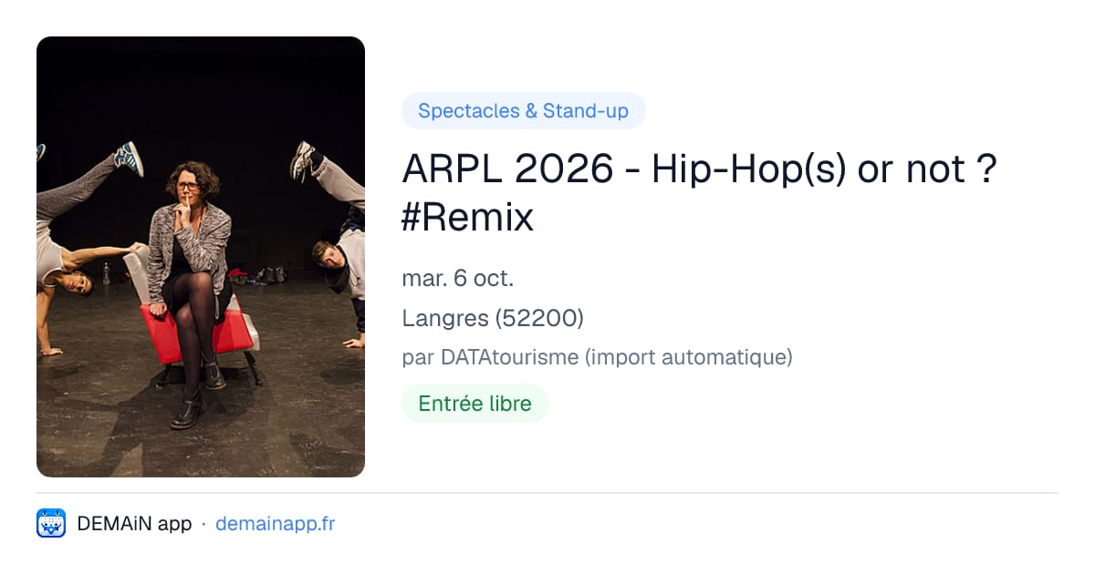 ARPL 2026 - Hip-Hop(s) or not ? #Remix — Langres