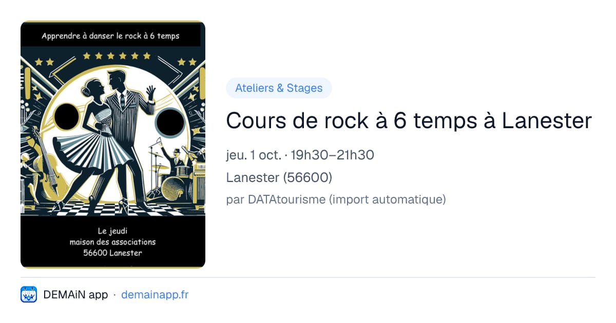 Cours de rock à 6 temps à Lanester — Lanester