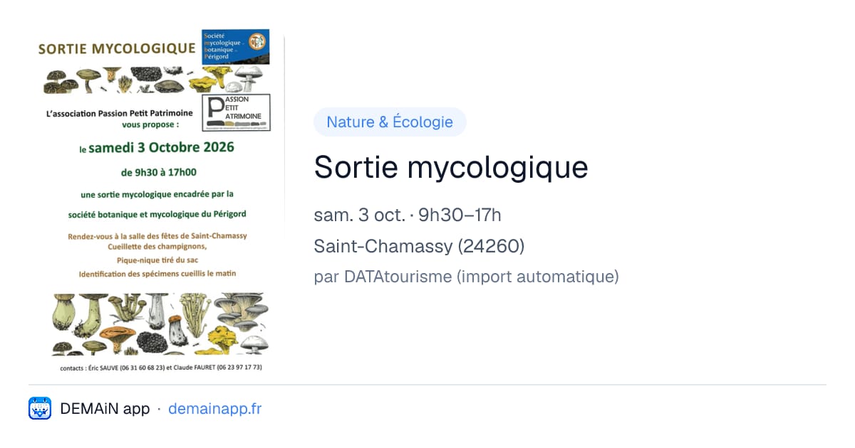 Sortie mycologique — Saint-Chamassy