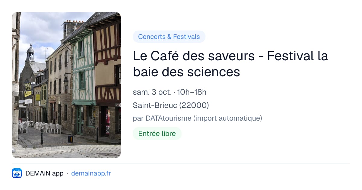 Le Café des saveurs - Festival la baie des sciences — Saint-Brieuc