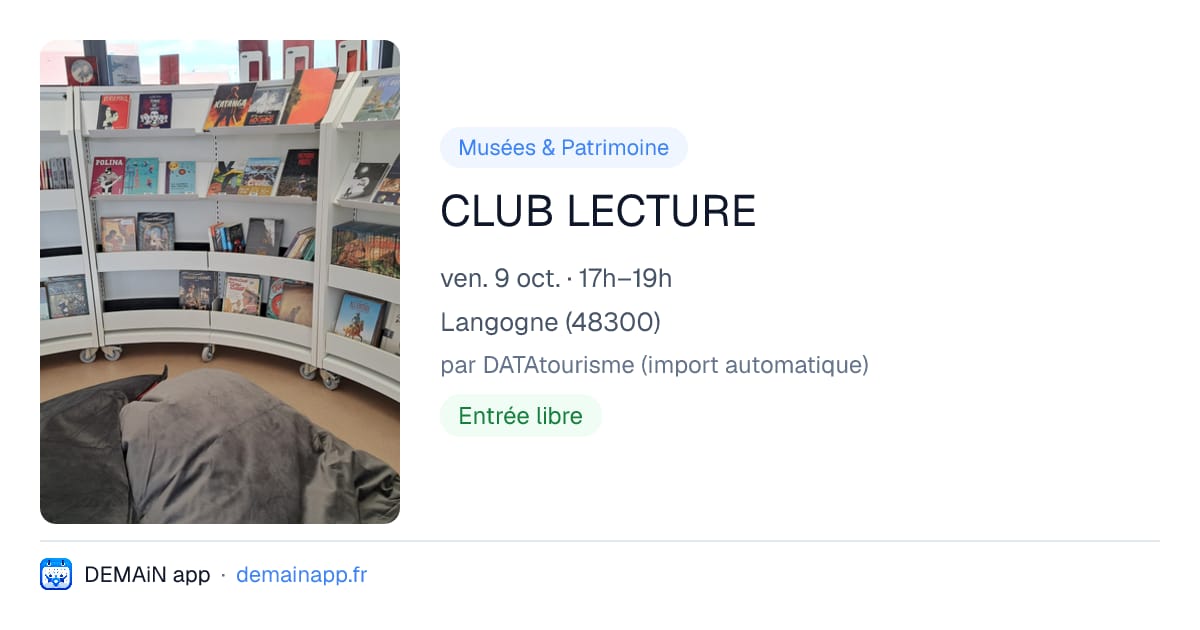 CLUB LECTURE — Langogne