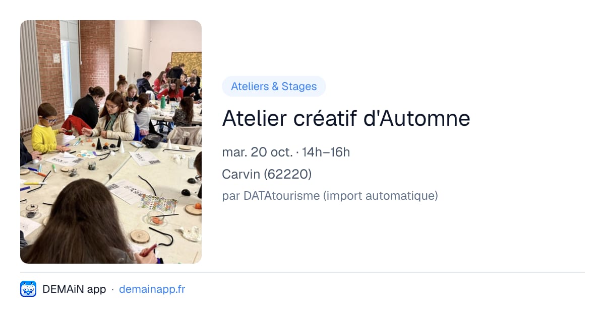 Atelier créatif d'Automne — Carvin