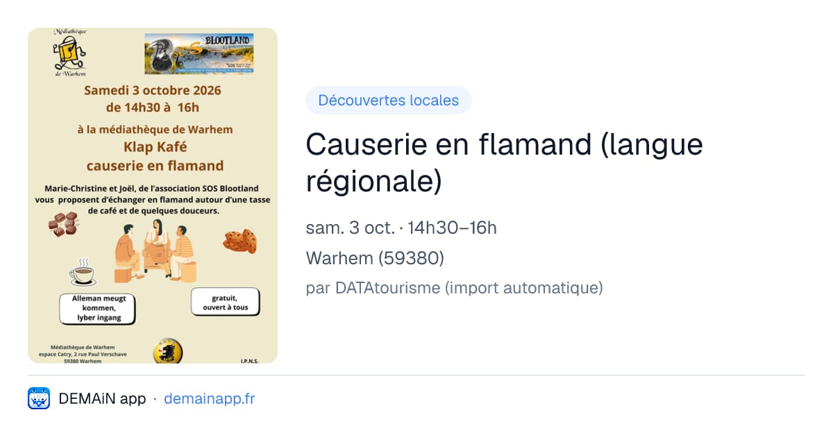 Causerie en flamand (langue régionale) — Warhem
