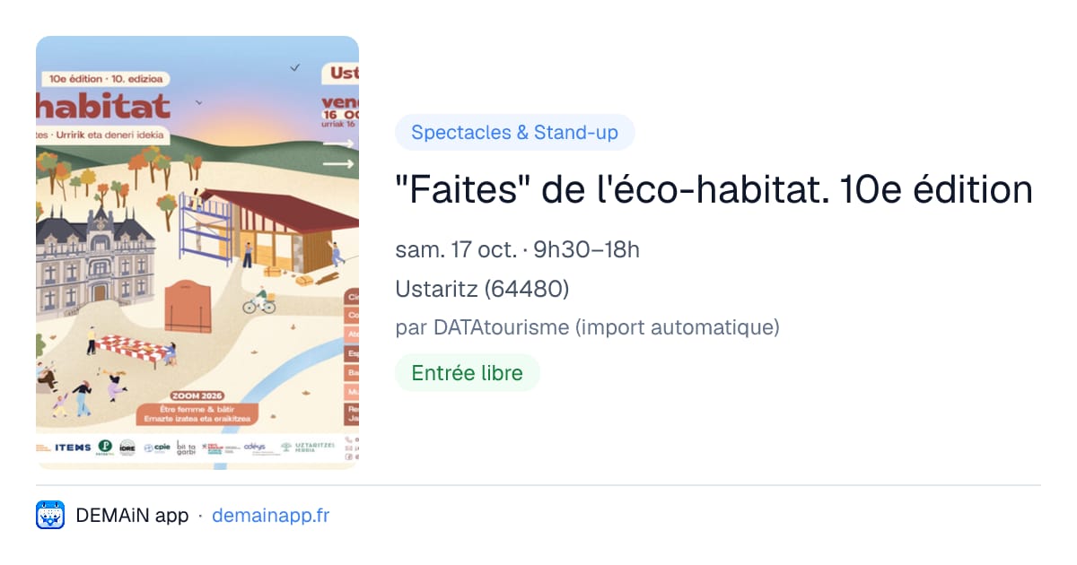 "Faites" de l'éco-habitat. 10e édition — Ustaritz