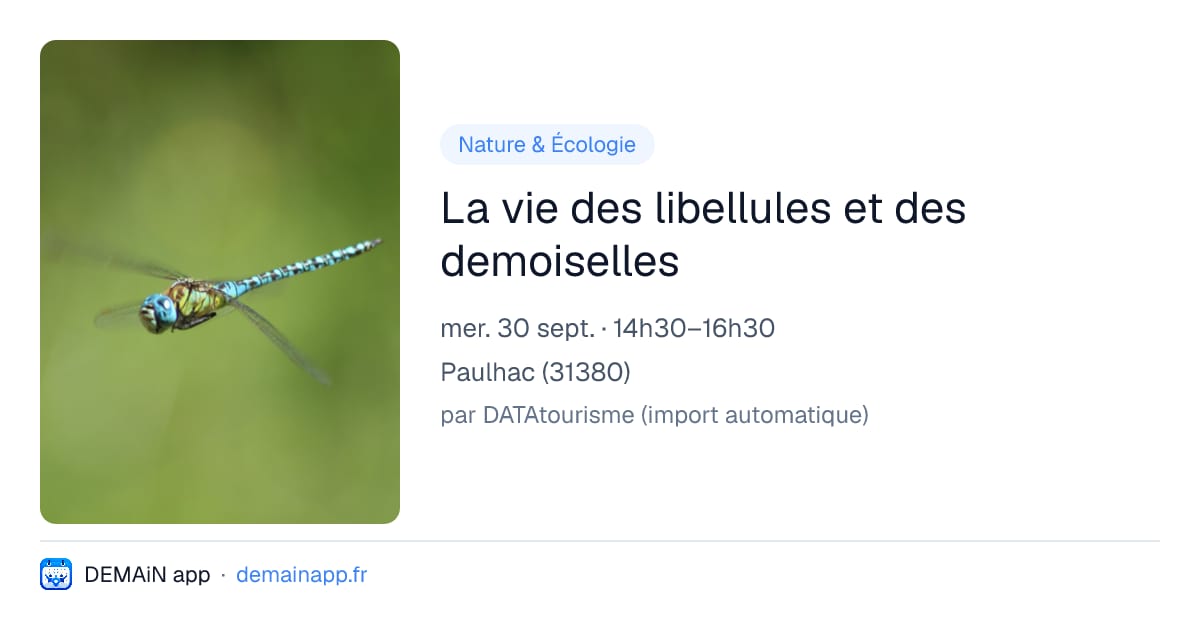 La vie des libellules et des demoiselles — Paulhac