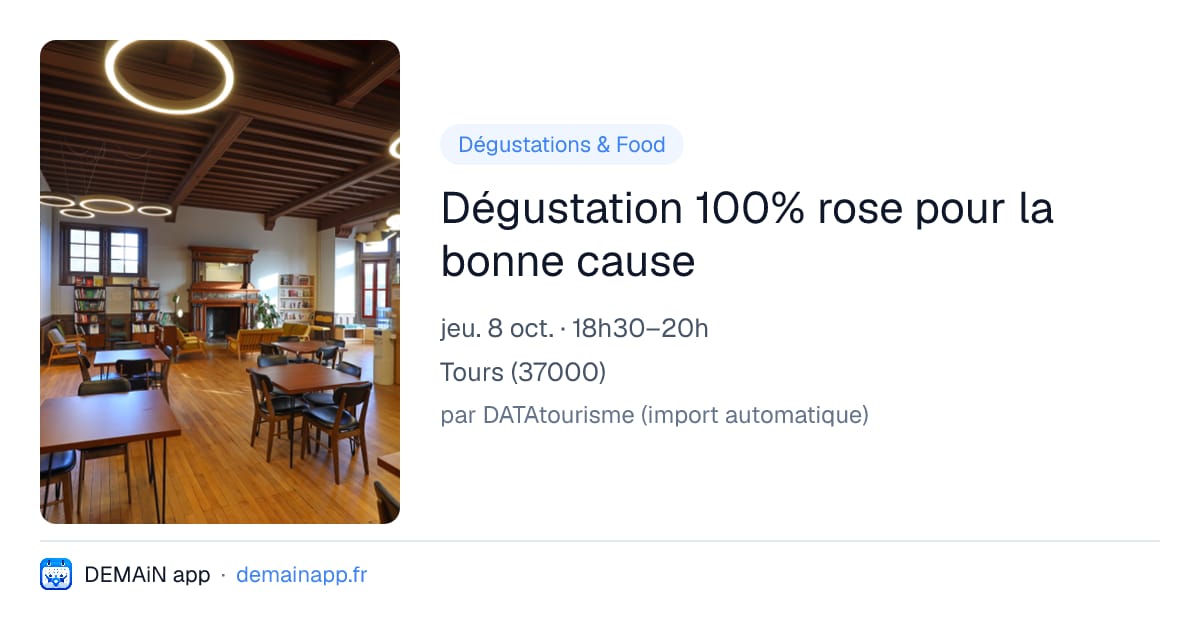 Dégustation 100% rose pour la bonne cause — Tours