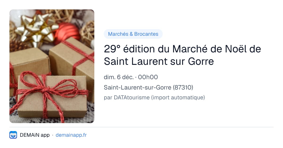 29° édition du Marché de Noël de Saint Laurent sur Gorre — Saint-Laurent-sur-Gorre