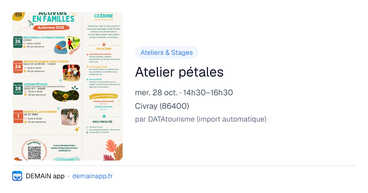 Atelier pétales — Civray