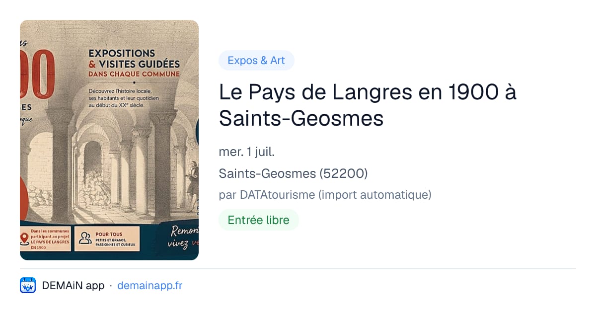 Le Pays de Langres en 1900 à Saints-Geosmes — Saints-Geosmes