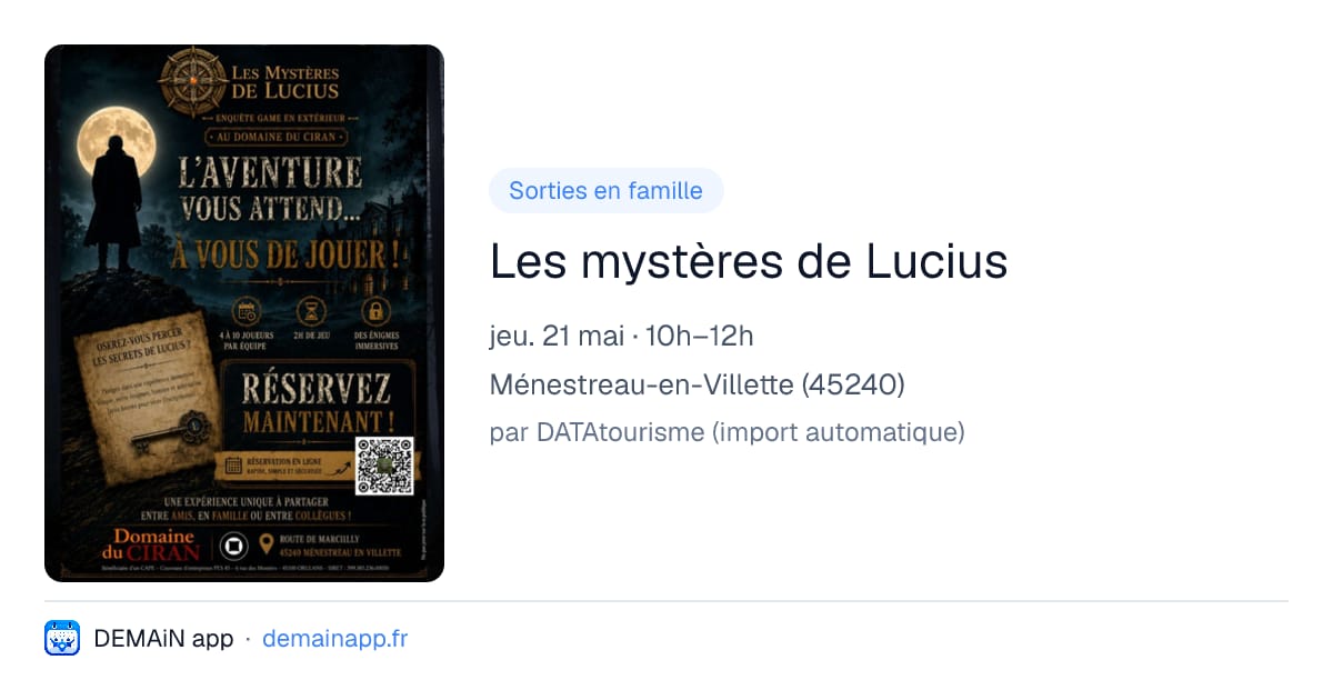 Les mystères de Lucius — Ménestreau-en-Villette