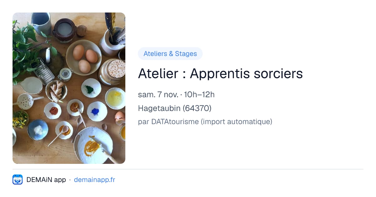 Atelier : Apprentis sorciers — Hagetaubin