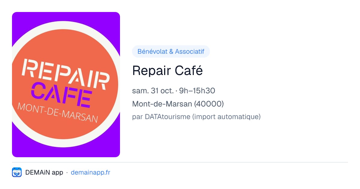 Repair Café — Mont-de-Marsan