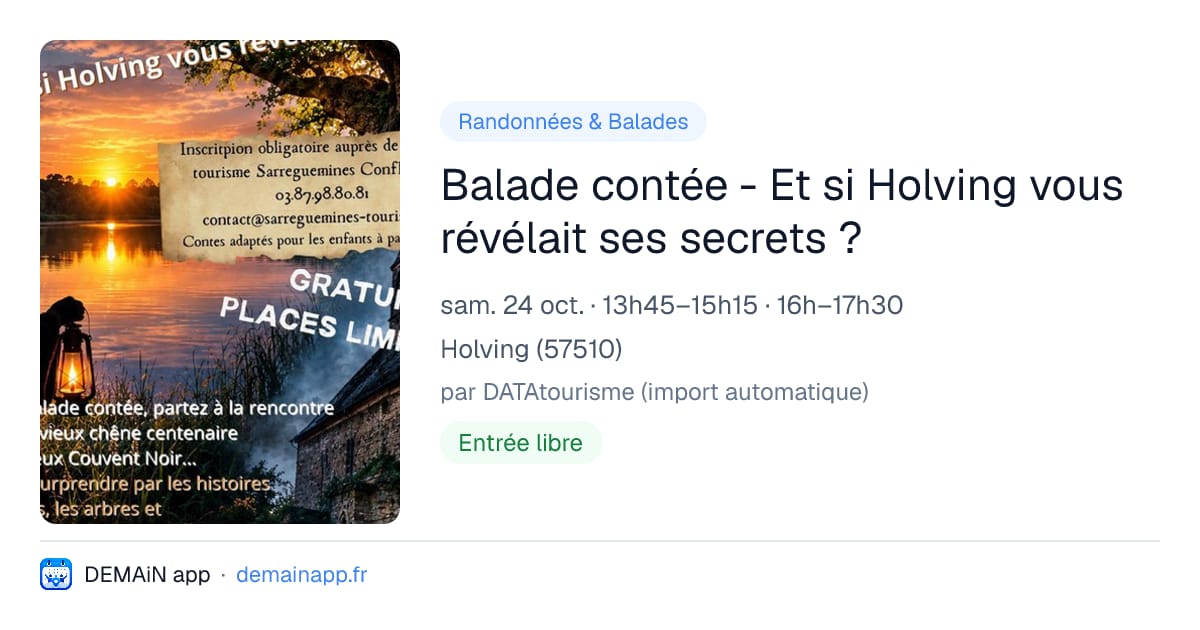 Balade contée - Et si Holving vous révélait ses secrets ? — Holving