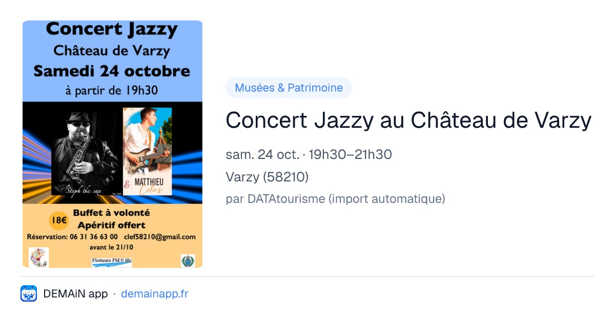 Concert Jazzy au Château de Varzy — Varzy