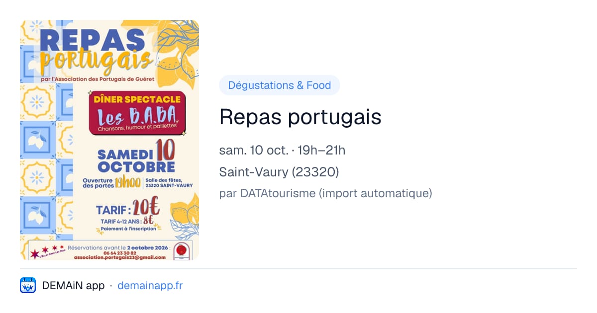Repas portugais — Saint-Vaury