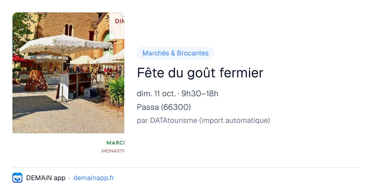 Fête du goût fermier — Passa
