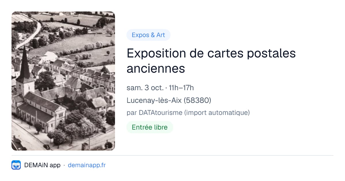 Exposition de cartes postales anciennes — Lucenay-lès-Aix