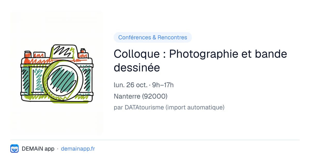Colloque : Photographie et bande dessinée — Nanterre