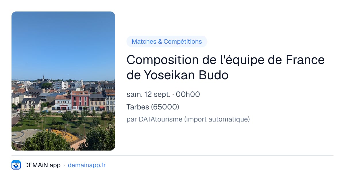 Composition de l'équipe de France de Yoseikan Budo — Tarbes