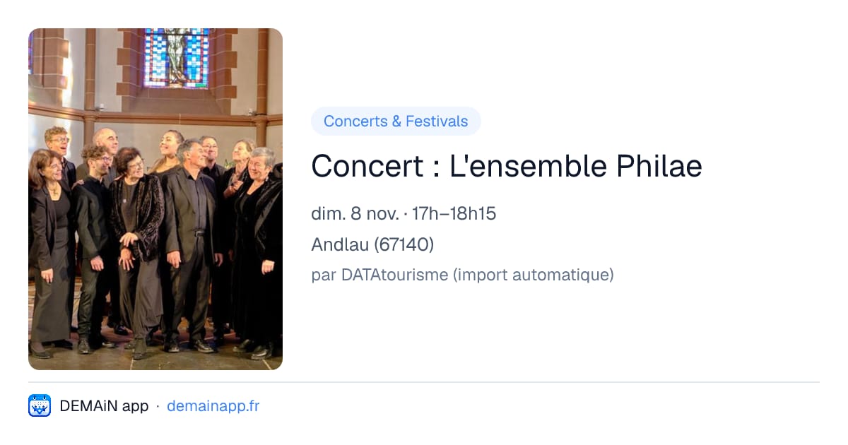 Concert : L'ensemble Philae — Andlau