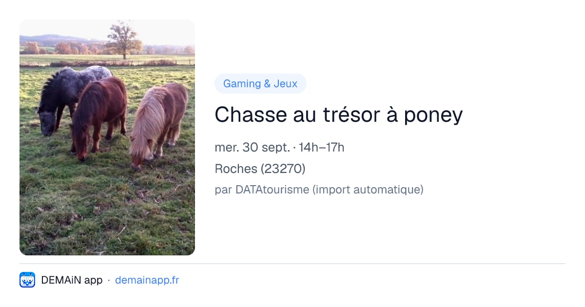 Chasse au trésor à poney — Roches